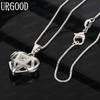925 Sterling Silver Artistic Openwork Heart Pendant Necklace Set With AAA Zircon - Stylish Evening Jewelry