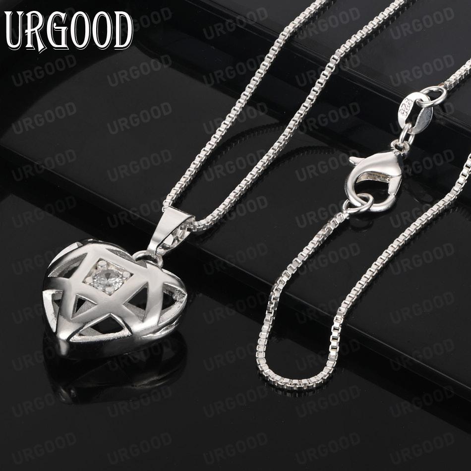 925 Sterling Silver Artistic Openwork Heart Pendant Necklace Set With AAA Zircon - Stylish Evening Jewelry