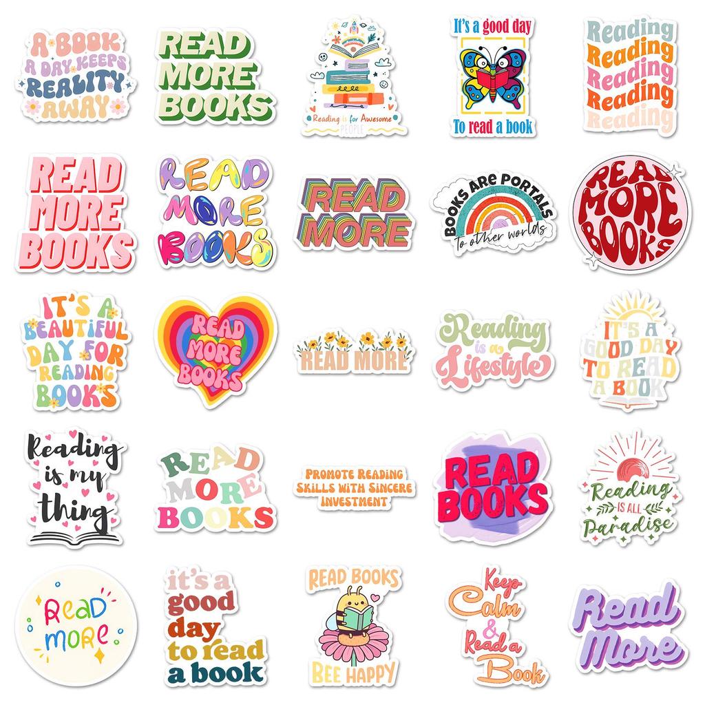 50pcs Love Reading Inspirational English Graffiti Stickers for Creative Phone and Notebook Decor