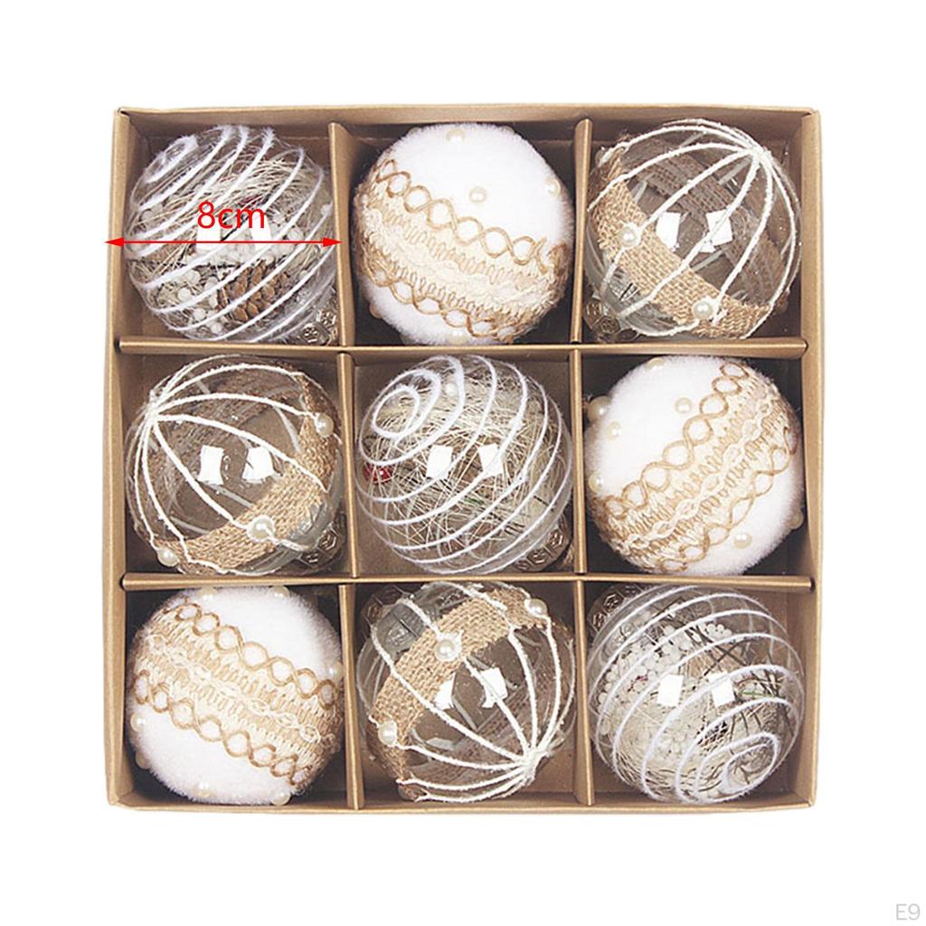 9 X Ornaments Decoration Christmas Tree Hanging for Festival Backyard Wedding Birthday