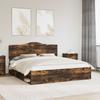 Bed Frame Smoked Oak 180 x 200 cm Solid Pine Wood