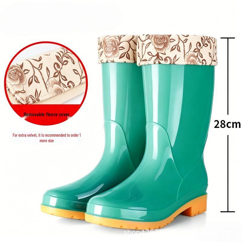 Rutschfeste, warme Gummistiefel für Damen mit hohem Schaft – Kostenloser Versand