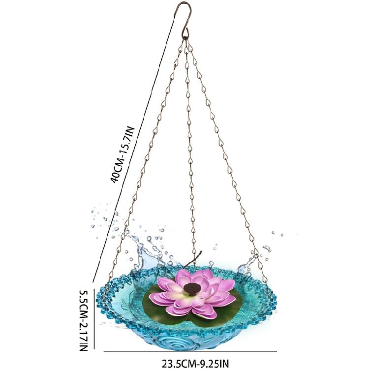 Outdoor Garden Bird Bath Fountain Feeder Hanging Style ABS Water Circulations System Squirrels Friendly Design