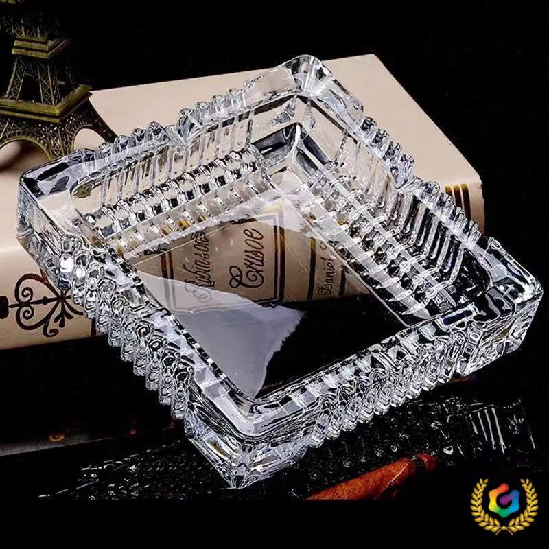 Crystal Glass Ashtray: Trendy, Dustproof & Stylish for Living Rooms