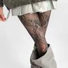 Hollow Flower Pantyhose Lace White Stockings Retro French Black Silk Girl Fishing Net Socks Jacquard Base Socks