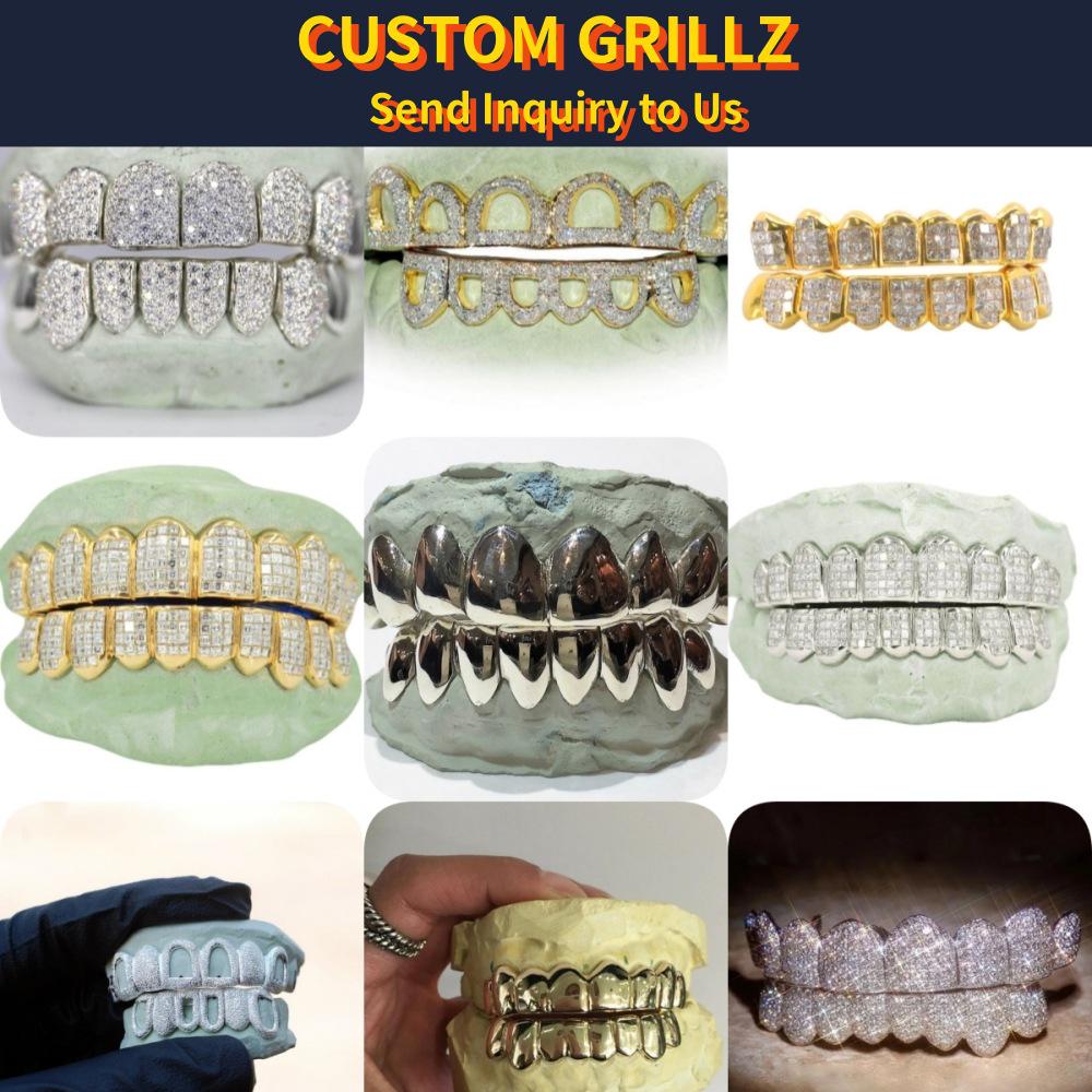 Europe & America Hot-Selling Hip-Hop Honeycomb Grillz with Moissanite Inlay