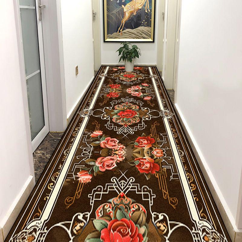 European Retro Floral Living Room Hall Carpet Stairway Hallway Stairs Home Decoration Corridor Aisle Runner Rug Kitchen Mat
