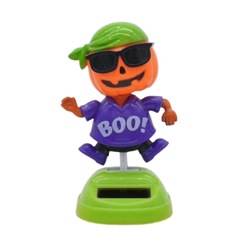 Halloween Solar Powered Dancing Toy Car Ornament,Solar Powered Car Dashboard Interior Decoration Window Desktop Decors