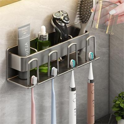 Electric Toothbrush Rack Light Luxury Bathroom Perforation-free Wall Mounted Storage Rack