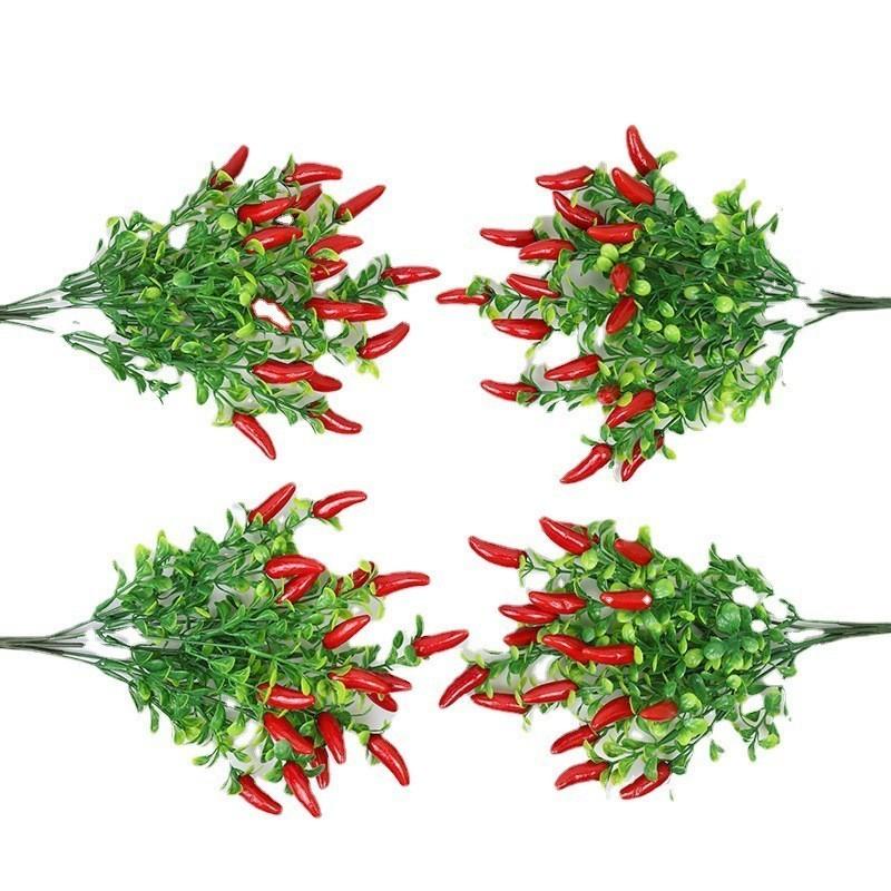 Holly Simulation Flower Fruit Chili Cherry Tree Home Decoration Plastic Flower Living Room Fake Flower Decoration Plant Decoration Shooting Props