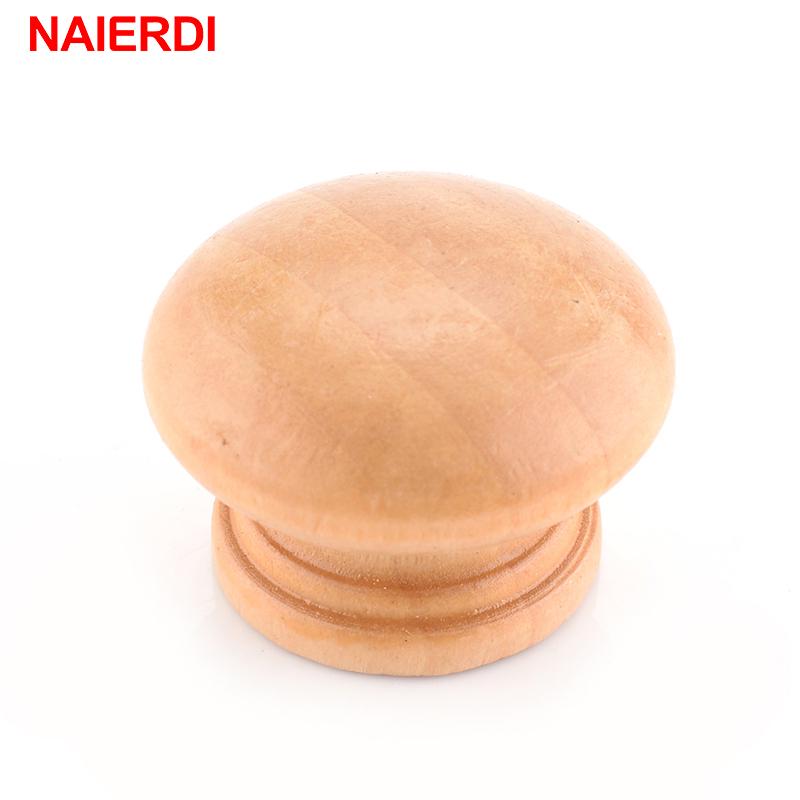 10 pezzi NAIERDI Maniglie 3.6X2.6CM Maniglie per cassetti in legno naturale Maniglie per porte guardaroba Hardware