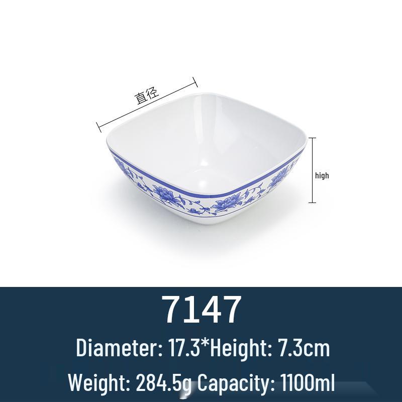 Melamine Blue & White Porcelain-Style Small Bowl for Seasoning, Rice, Porridge, Soup - Ideal for Hotels & Restaurants