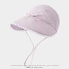 Princess Lace Trim Empty Top Hat for 3-8 Years Old Girls Spring Summer Sun Protection Cotton Linen Cord Fisherman Hat