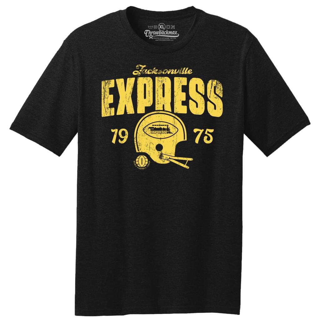 Jacksonville Express 1975 WFL Football TRI-BLEND T-Shirt - Jaguars