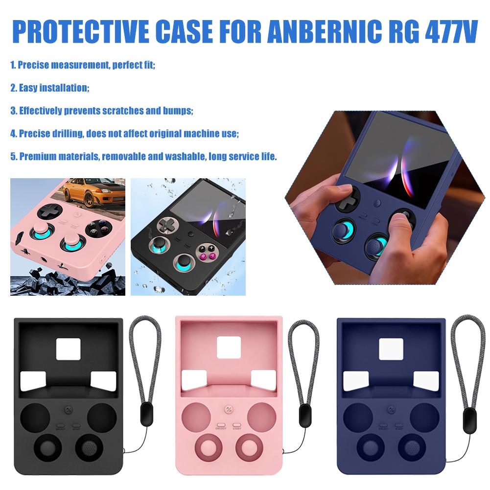 Protective Case Cover For ANBERNIC RG 477V Handheld Game Console Accessories Silicone Anti Fall Dust-proof Protective Shell
