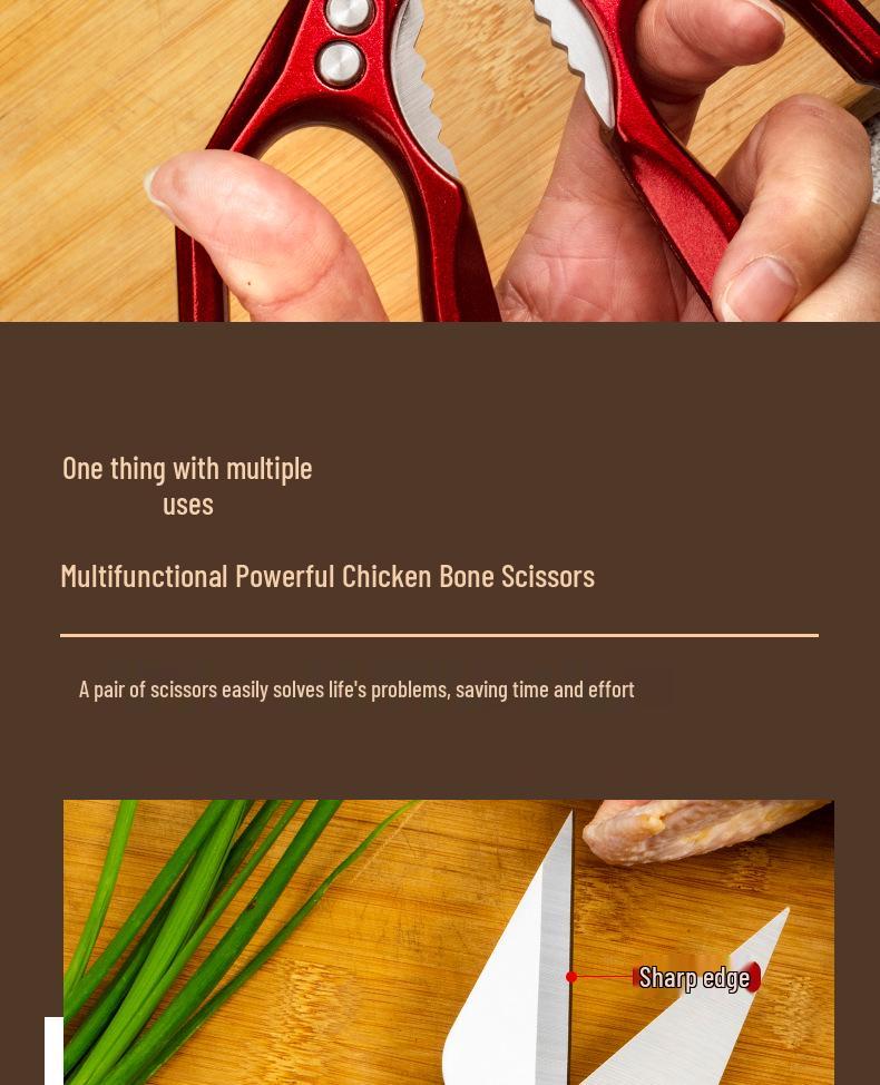 New Hot-Selling Multi-Functional Chicken Bone Scissors with German Diamond Cutter Head for Enhanced Kitchen Use