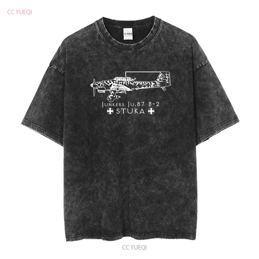 Ju 87 Stuka Junkers Bombardiere in picchiata tedesco Luftwaffe Caccia Blitzkrieg T Shirt NFT264 manica lunga o corta vintage Grafica lavata