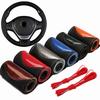Crystal Carbon Fiber Fashion Sports Hand-stitched Steering Wheel Cover Car Wheel Cover Non-slip Leather Braid For Steering Wheel