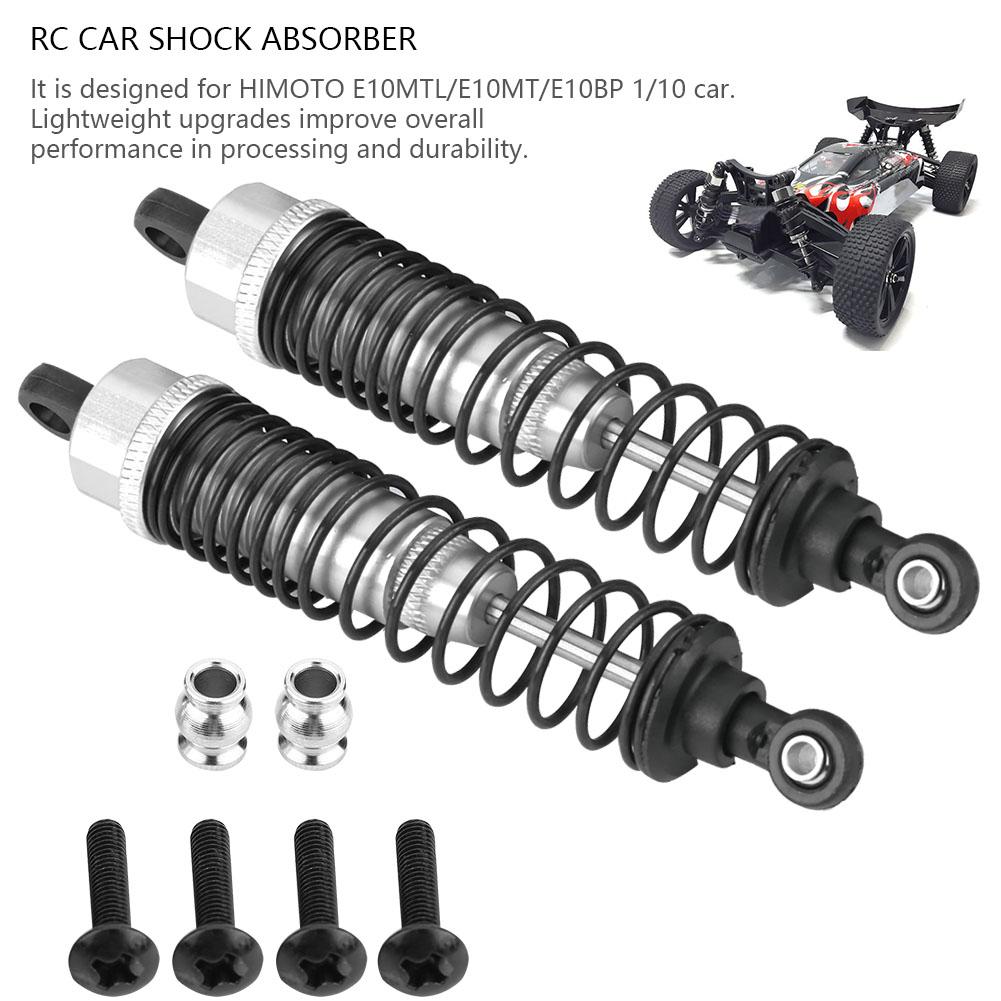2pcs RC Car Rear Shock Absorber for HIMOTO E10MTL E10MT E10BP 1 10 Car (Silver)