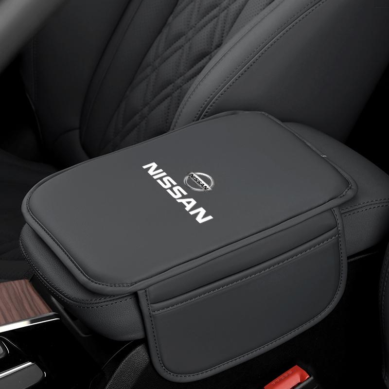 Car Armrest Box Pad Leather Auto Armrest Mat Car Accessories For Nissan Sylphy N7 Teana Qashqai Note eJ10 J11 Navara Juke GTR Y62