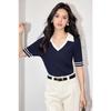 Summer Women's Casual Polo Shirt Ice Silk Knitted Short-sleeved T-shirt for Women