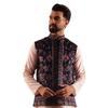 SOJANYA (Giacca Nehru in Velluto da Uomo con Stampa Paisley