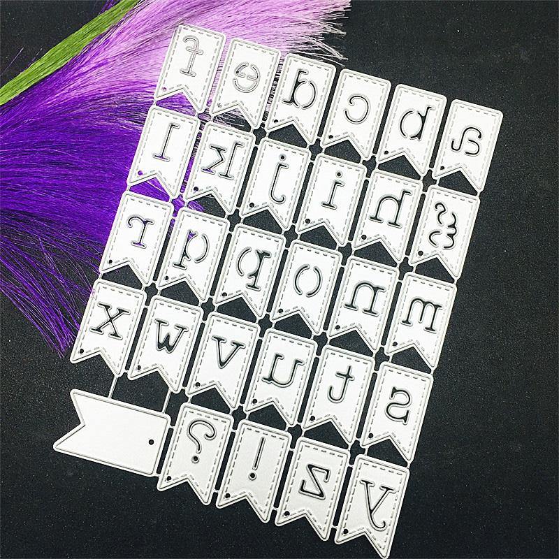 

26 узоров с английским алфавитом, металлические трафареты для скрапбукинга, тиснение, трафареты для изготовления карт, ремесленный декор серебряный