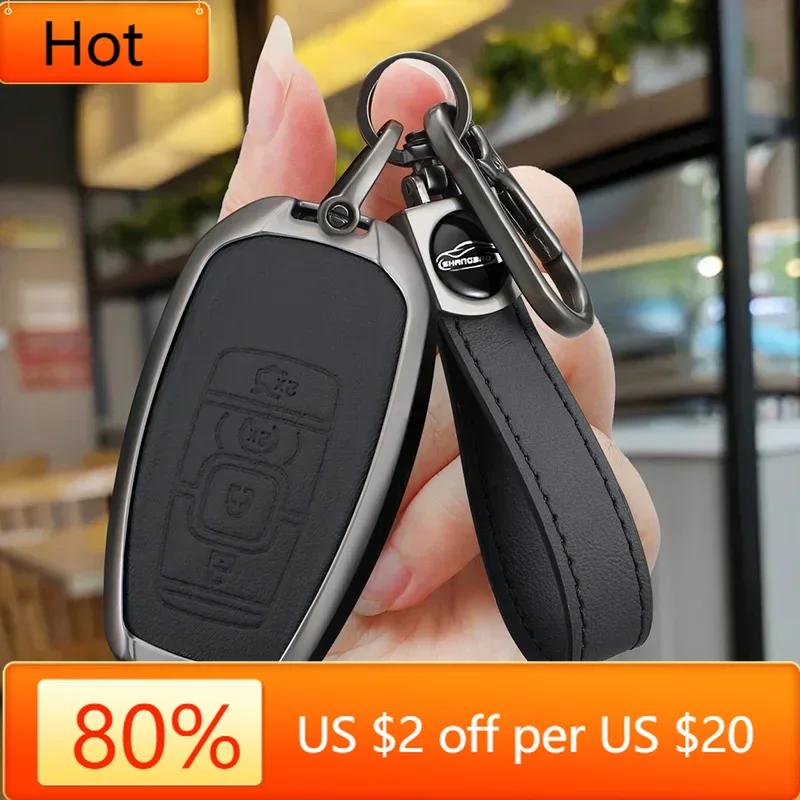 Interior Mouldings Leather Car Key Case Shell Cover for Lincoln Continental Navigator Z MKZ MKC MKX Nautilus Aviator Corsair She