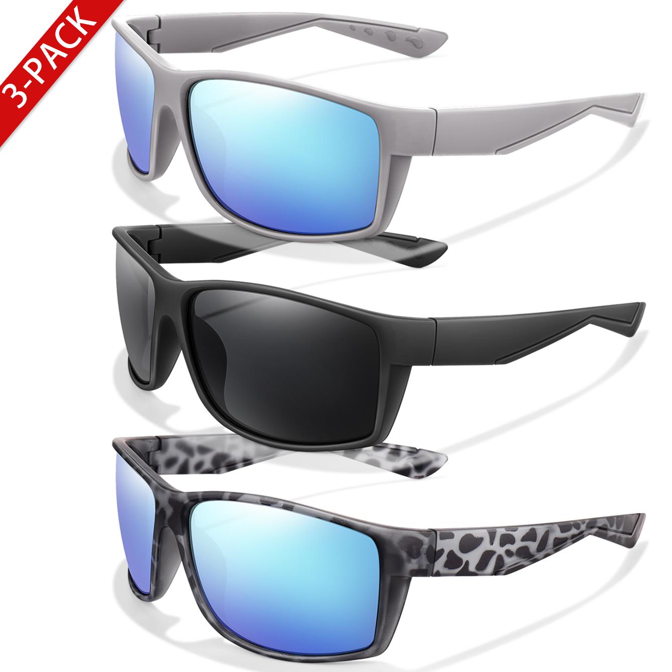 

3 Packs Polarized Fishing Sunglasses Man Women Outdoor Sports Cycling Hiking Driving Multi Colour Classics with UV Protection