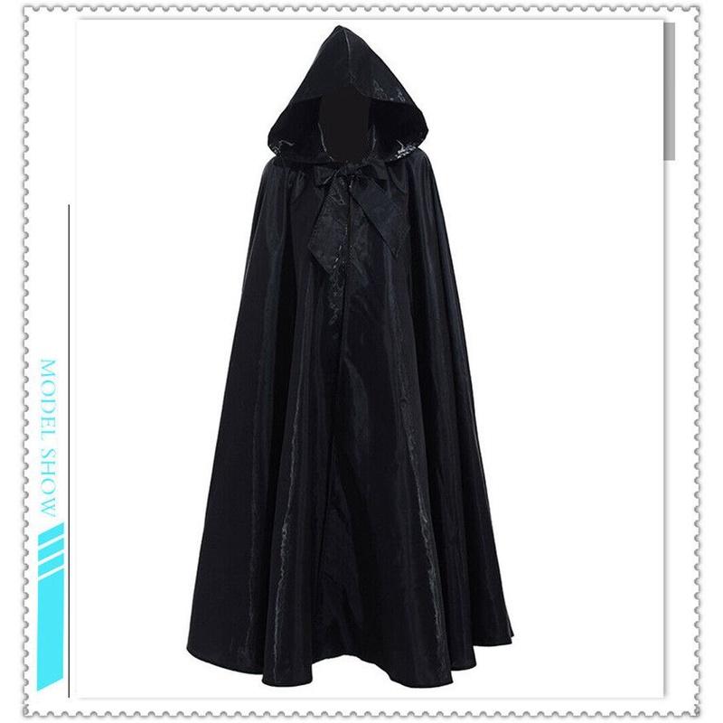 Cloak Halloween Hooded Adult Kids Robe Cape Party Vampire Cosplay Unisex Costume