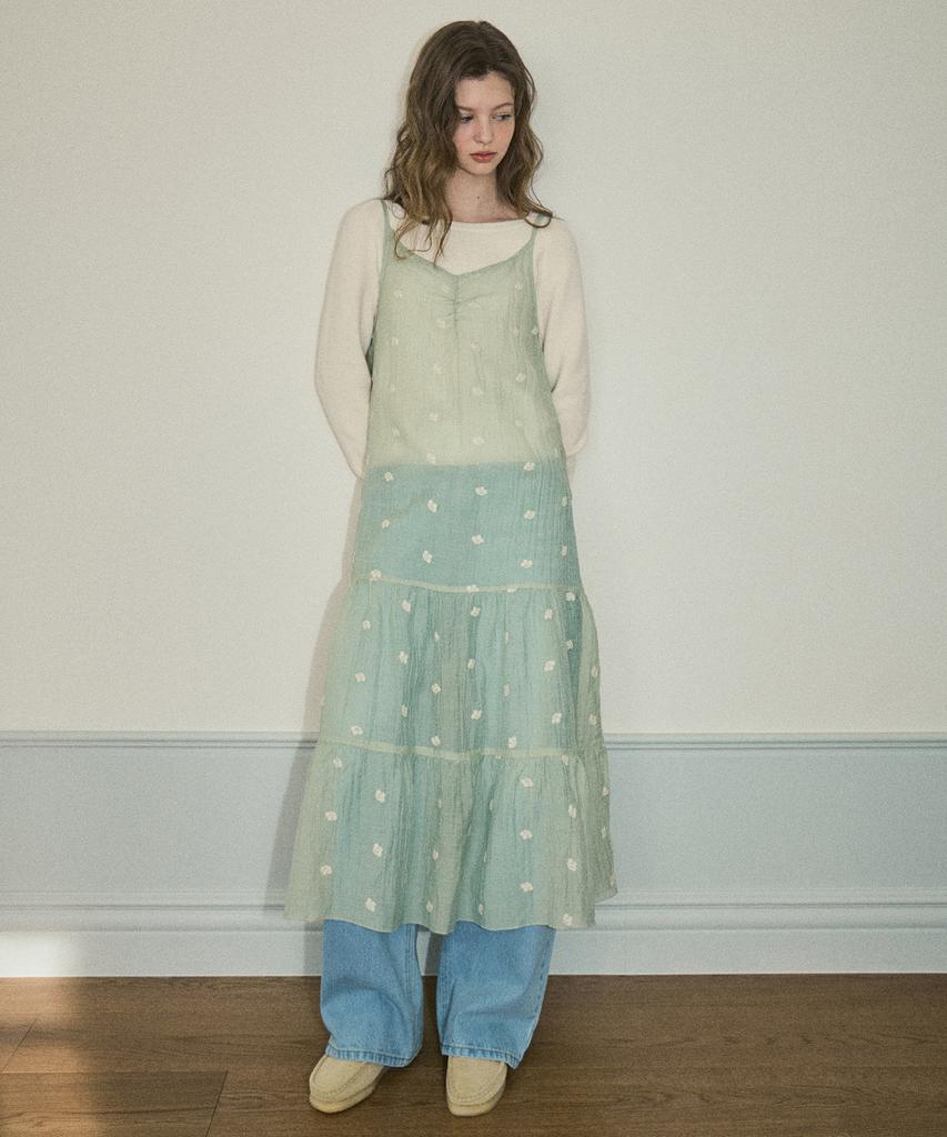 Aueonoseuteljia Flower Lace Layered Dress_Milk Green(Oc25-Ops02)