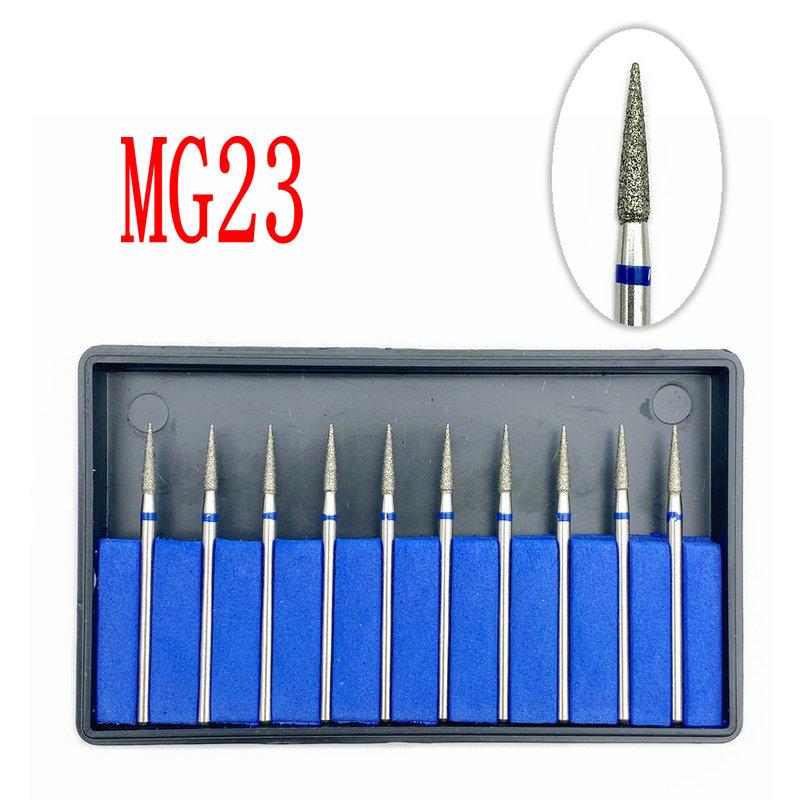 10pcs/set Dental Part Electroplated Diamond Point Polisher Dental Low Speed Handpiece HP Burs Dental Lab Nail Drill Bits
