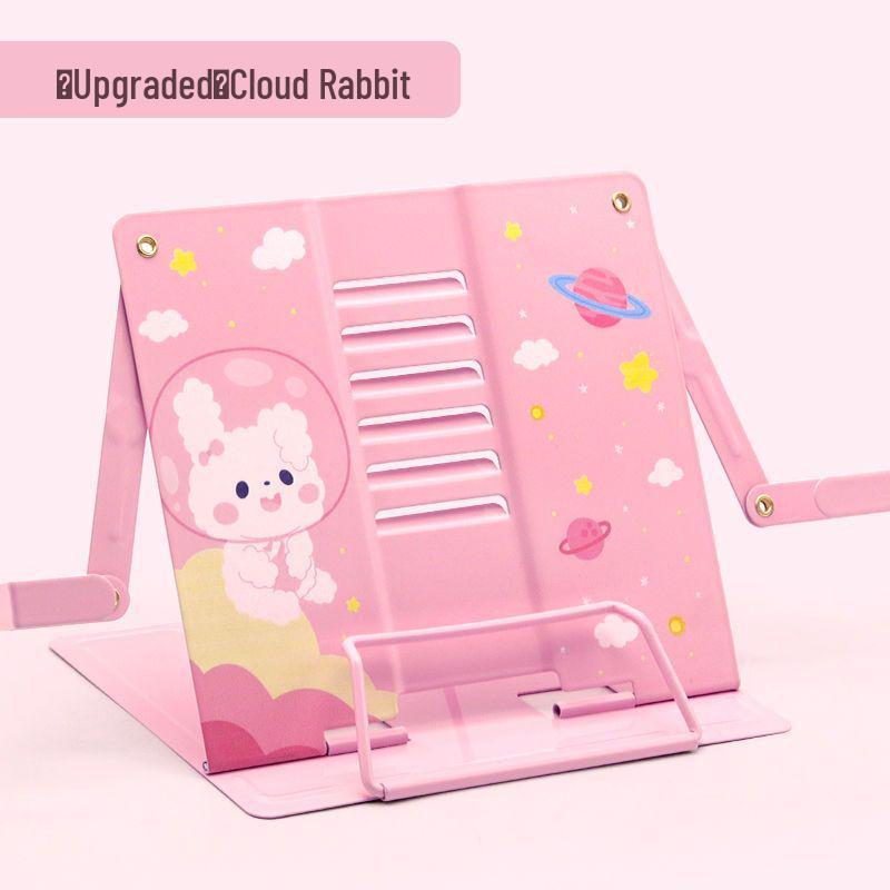 Verstellbarer Schreibtisch-Buchständer mit Buchstützen und Klemmen für Schüler