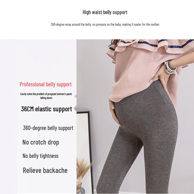 Pantalones Cortos Ajustables de Maternidad de Modal de Cintura Alta: Leggings cómodos de siete puntos para el verano