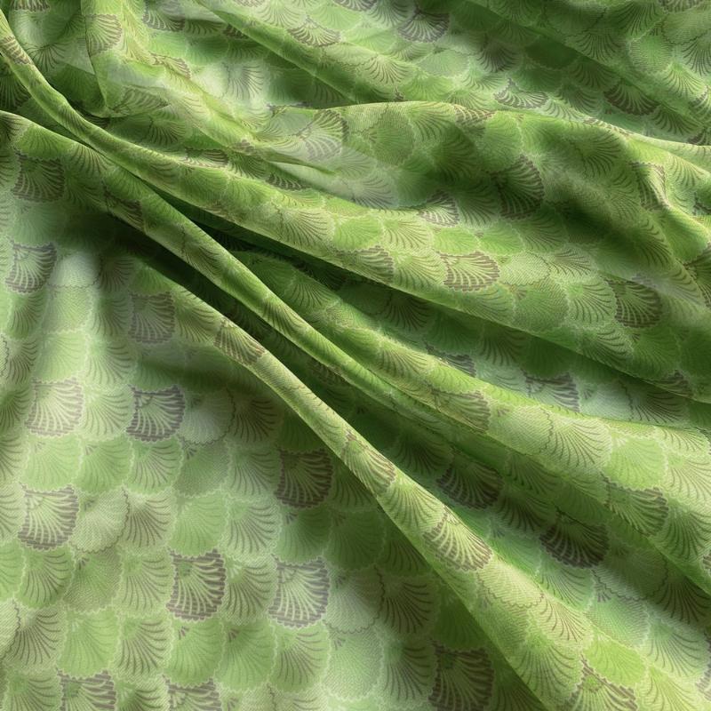 Fish Scale Pattern Printed Fabric Encrypted Silk Chiffon Ethnic for DIY Hanfu Dresses