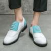 Fashion New Retro Pointed Two-Tone Patchwork Brogue Flats Oxford Shoes Men Casual Loafers Formal Dress Footwear Sapatos Tenis Masculino
