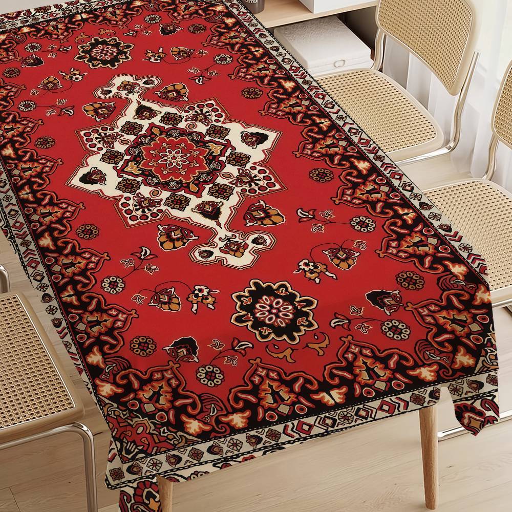 Persian Table Cloth Stain Resistant Decorative Washable Tablecloths Birthday Party Dining Table