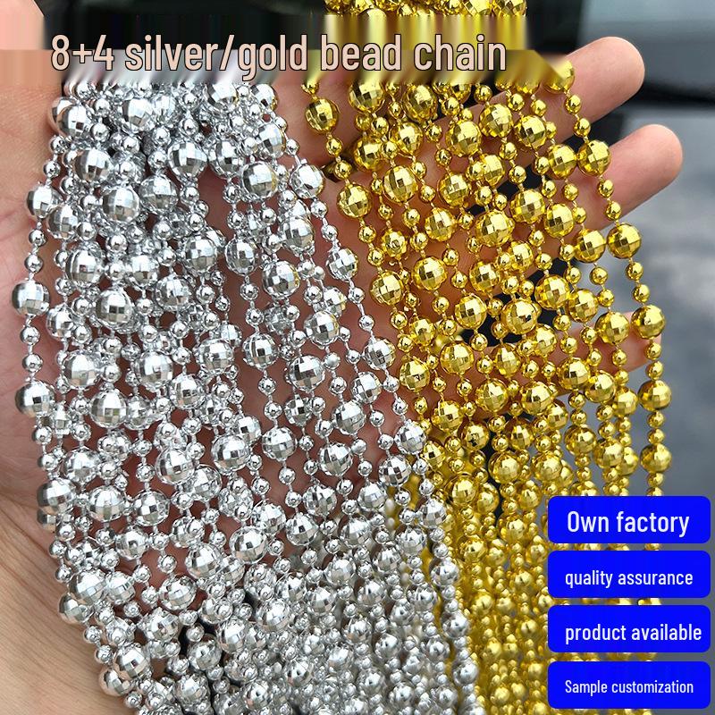 

8+4mm Earth Bead Acrylic Chain for Wedding Decor, Christmas Tree, and DIY Jewelry