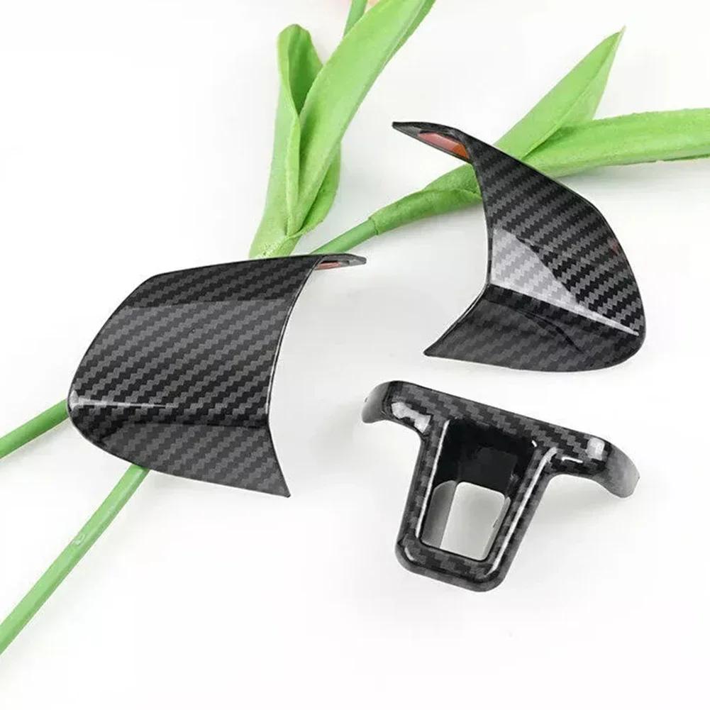 Enhance the Look of Your Car's Interior with Carbon Fiber Texture Steering Wheel Panel Cover Trim for Golf 6 and For Bora