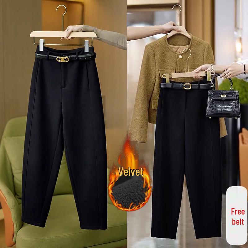 Women's Spring/Autumn Velvet Acetate Wool Scimitar Sweatpants 2025 - New Casual Sports Banana Pants