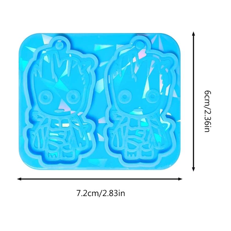 Small Tree Man Shaped Silicone Mold Handmade Pendant Mould Jewelry Ornament Casting Moulds Handmade Keychain Molds
