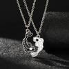 2 Stück/Set Schwarz-Weiß Goldfischförmig Yin Yang Tai Ji Halskette Taoismus Beste Freunde Freundschaft Schmuck