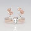 SanJie Two-Color Deer Ring: European & American Christmas Gift, Copper-Plated Rose Gold Jewelry 