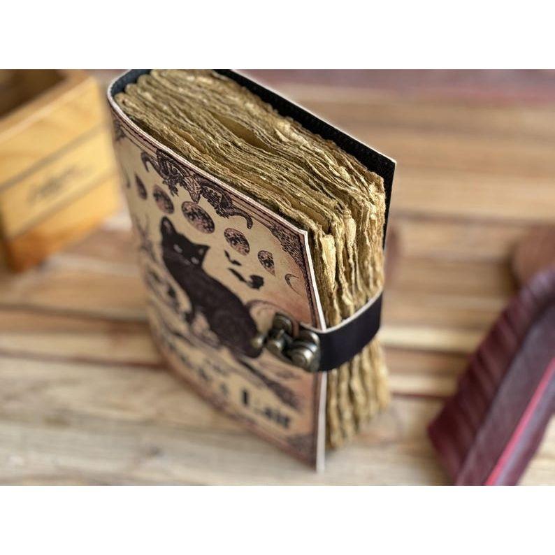 Ledertagebuch Zauberer Katzenbuch Blanko Magik Notizbuch Buch der Schatten Wicca Pagan Grimoire Buch für Reisen Skizzieren bestes Geschenk