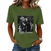 Unisex Casual Letter Print Neck Short Sleeve T-Shirt for Everyday Wear