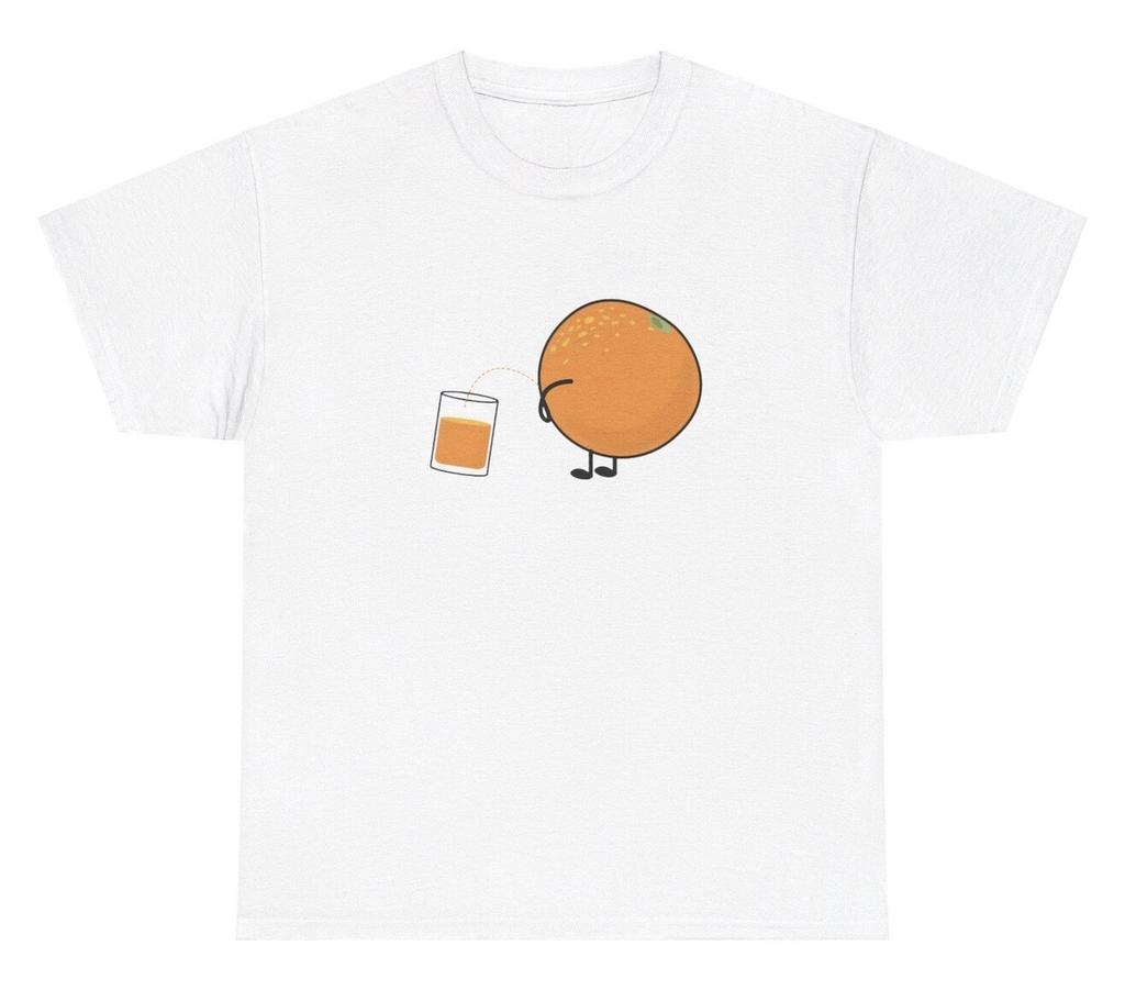 Orange Pissing Orange Juice Meme T Shirt Funny Weird Gen Z Cursed Gag Gift Tee