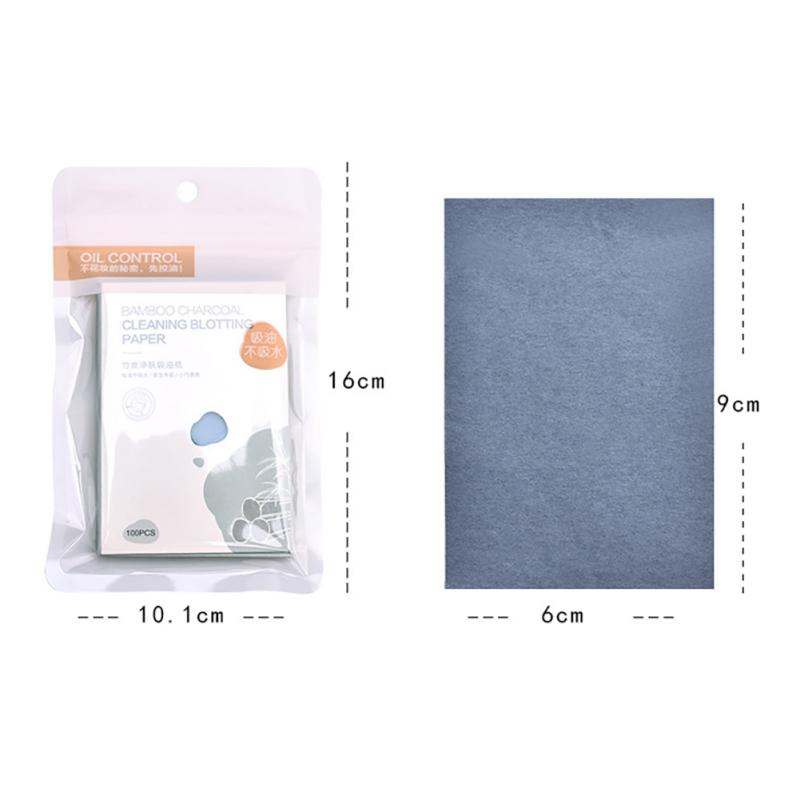 100pcs Hemp Paper Bamboo Charcoal Oil-absorbing Facial Tissue Skin-friendly Oil-control Oil Blotting Sheets