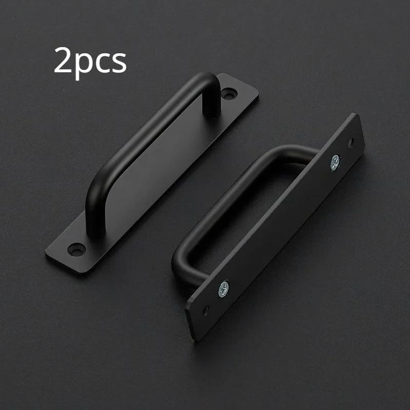 2pcs Barn Door Handles, Sliding Door Handle, Black Cabinet Handles, Door Pull Handle, Sliding Closet Door Handle for Hotels