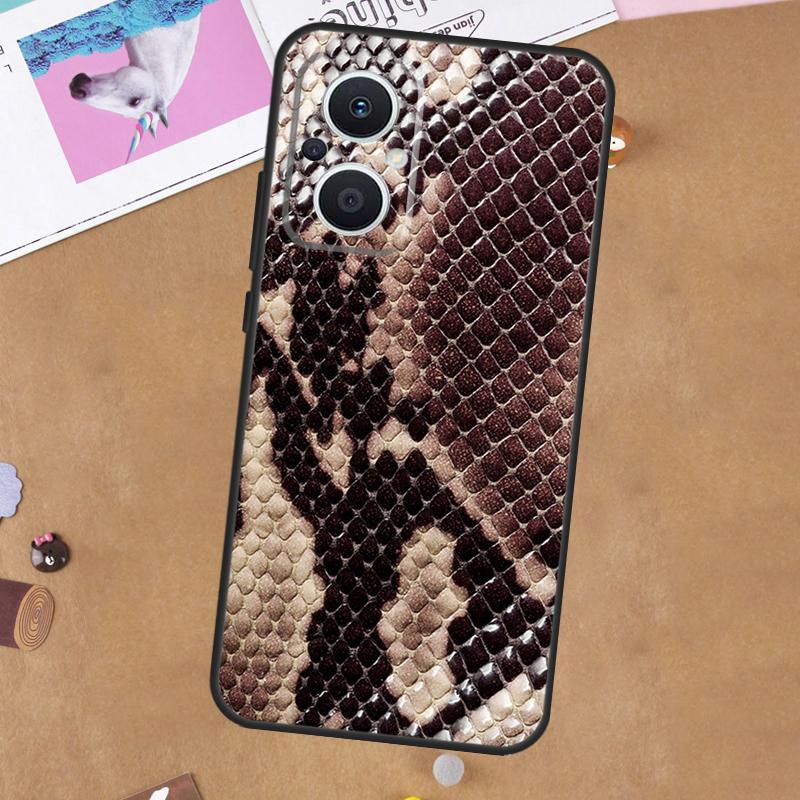 Snake Skin For OPPO Reno 13F 11F 12F 14F 10 11 12 13 14 Pro 8T 7 8 Lite OPPO Find X8 X6 X5 Pro Case