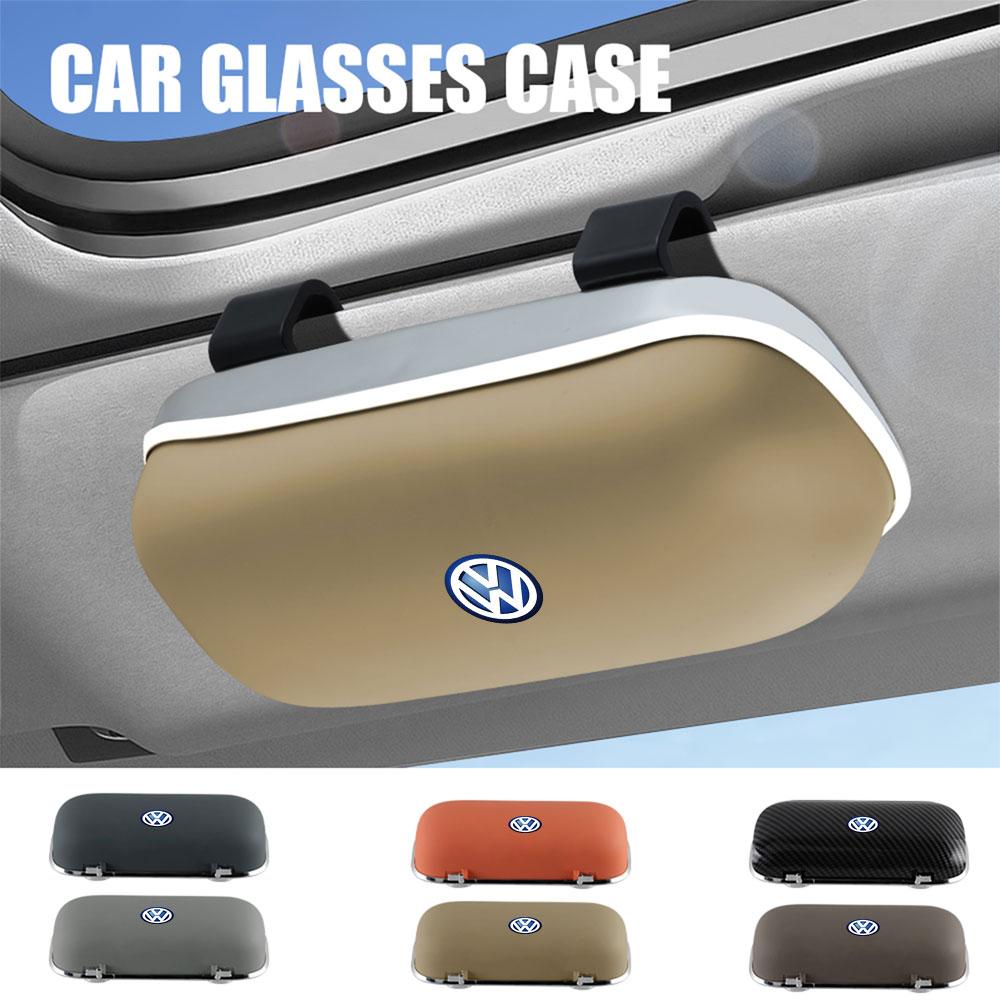 T301pcs Car Visor Sunglasses Glasses Holder Clip Box Accessories Valve Cap For Volkswagen MK6 Golf Rline GTI Touareg GTD CADDY Bora